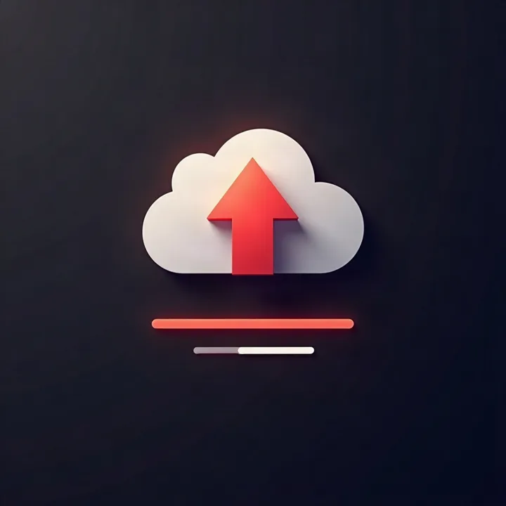 Illustration of a file uploading to the cloud